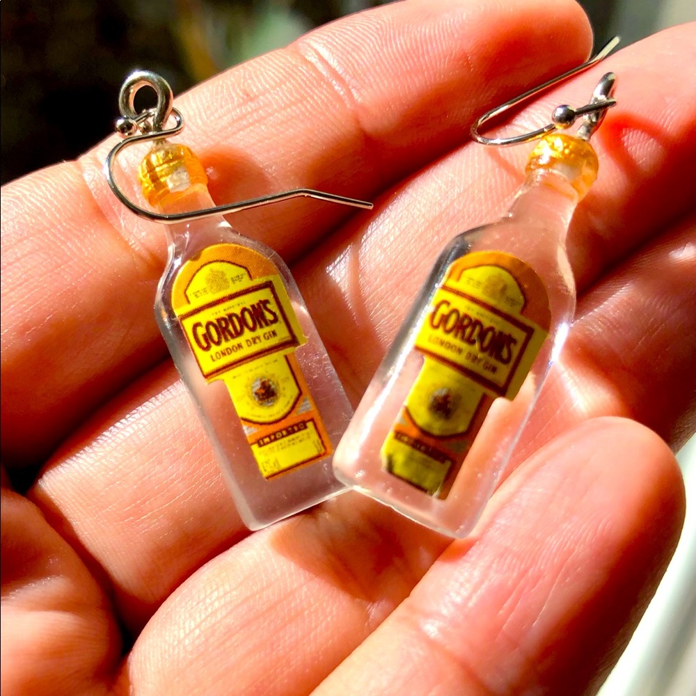Dry Gin Clear Bottle Earrings